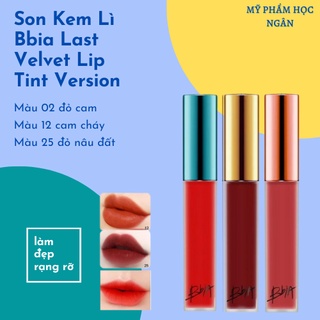 Son bbia dạng kem last velvet lip tint #02 đỏ cam myphamhocngan