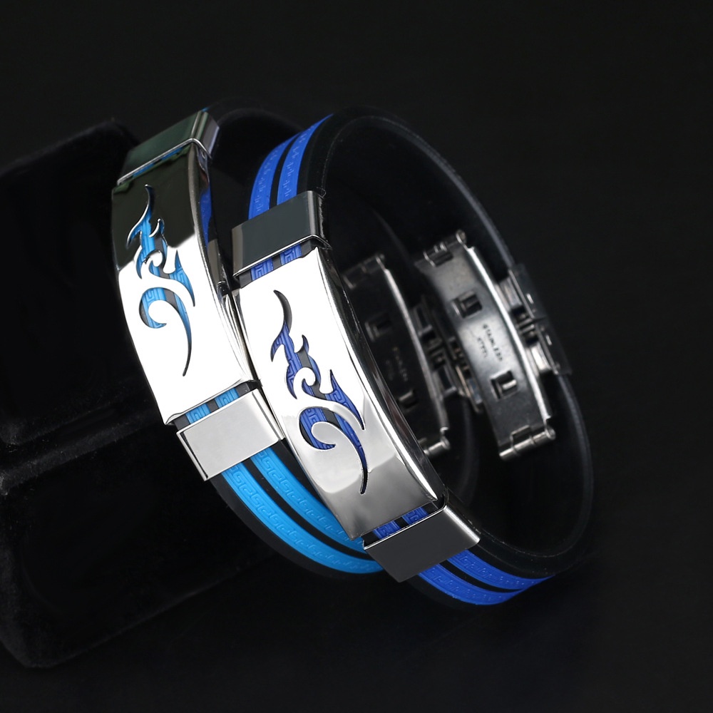 Vòng Đeo Tay Thể Thao Bằng Silicon Và Thép Titan Thời Trang Cho Nam