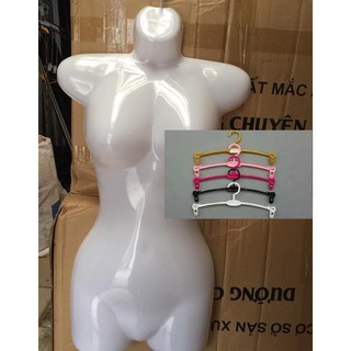 Manocanh Máng Nhựa Treo 4 Chiếc và 25 Kẹp Lót
