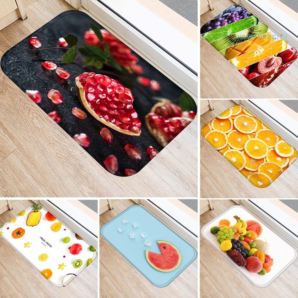 Thảm Chùi Chân Chống Trượt Họa Tiết Trái Cây Tươi Mới Trang Trí Nhà Cửa