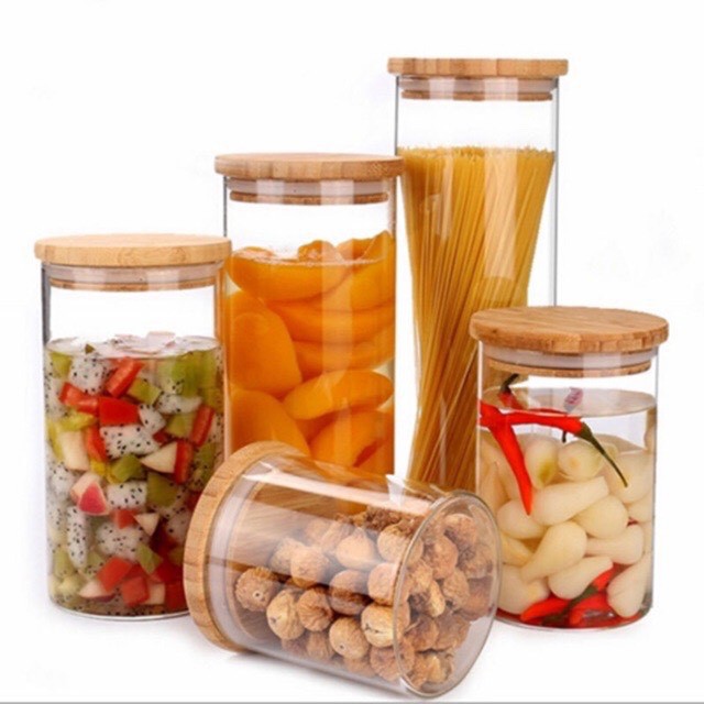 Hũ thuỷ tinh nắp tre 900ml