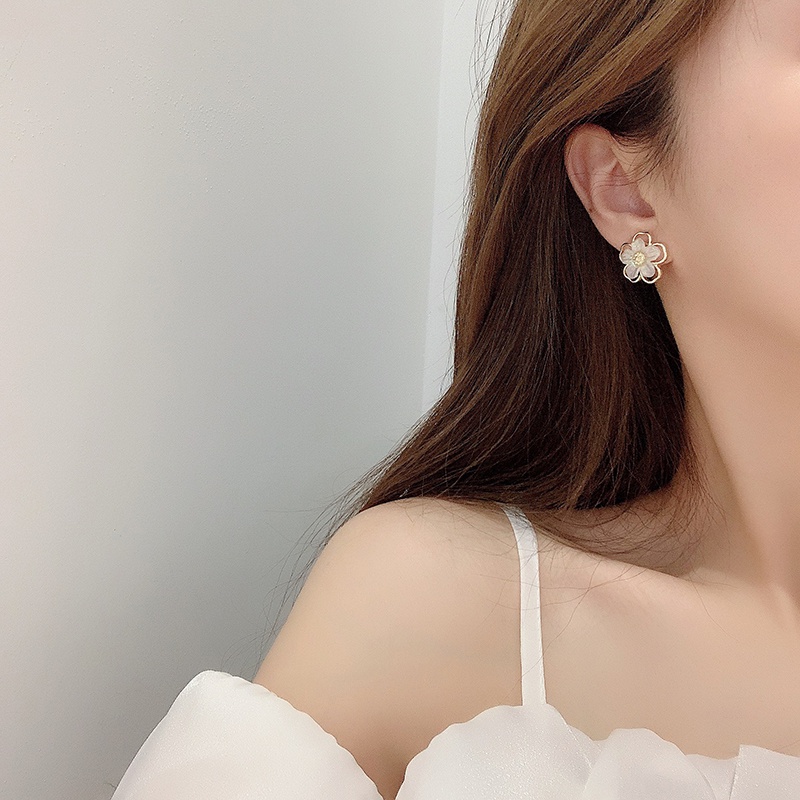 Bông Tai Mạ Bạc 925 Hình Bông Hoa Phong Cách Hàn Quốc Thời Trang Mùa Hè 2022