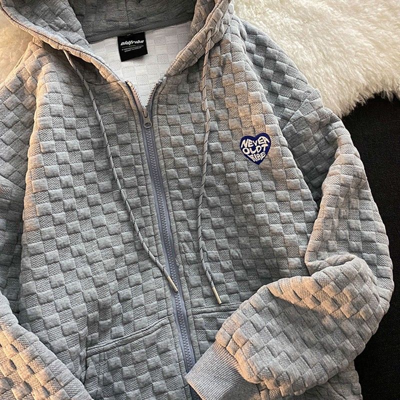 Áo khoác dáng rộng thiết kế mỏng phối khóa kéo có mũ trùm đầu thời trang | BigBuy360 - bigbuy360.vn