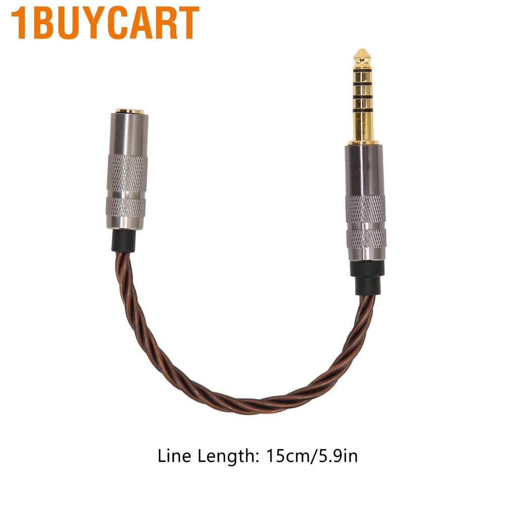 1buycart 4.4mm Balanced Male to 3.5mm Stereo Female Headphone Cable Gold Plated Portable Adapter for Music Lovers