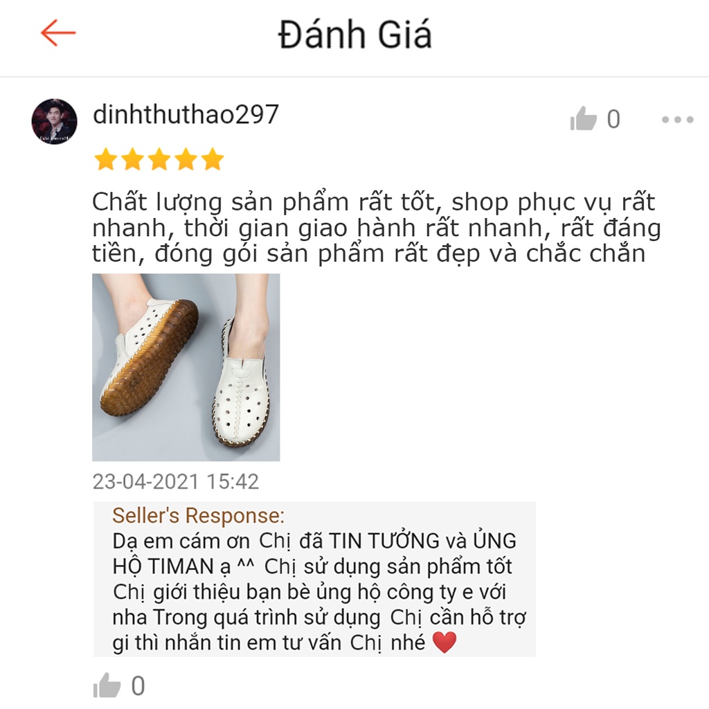 Giày lười slip on nữ da thật chính hãng cao cấp TIMAN BB56 bền bỉ nhẹ nhàng năng động tiện lợi