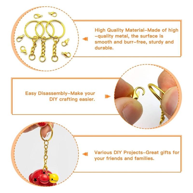 Set 120 Vòng Nhảy Làm Móc Khóa DIY Tiện Dụng