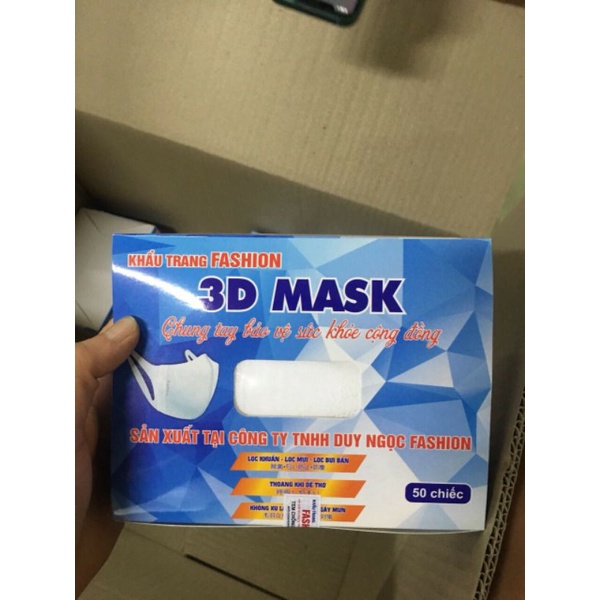 Khẩu trang 3D mask hộp 50 chiếc siêu tiện lợi