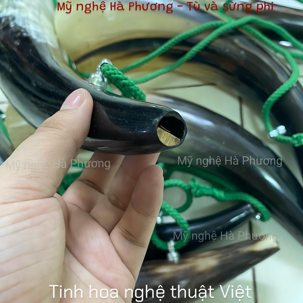 Kèn sừng, to thổi nhẹ, âm vang, dùng cổ vũ bóng đá