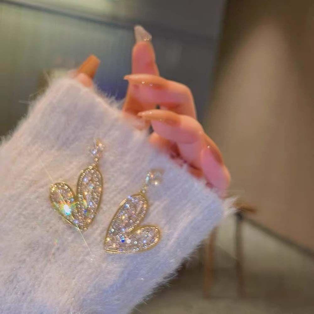 1 Bông Tai Kim Loại Hình Trái Tim Thời Trang Hàn Quốc|Khuyên Tai Nữ Trang Tạo Hình Độc Đáo