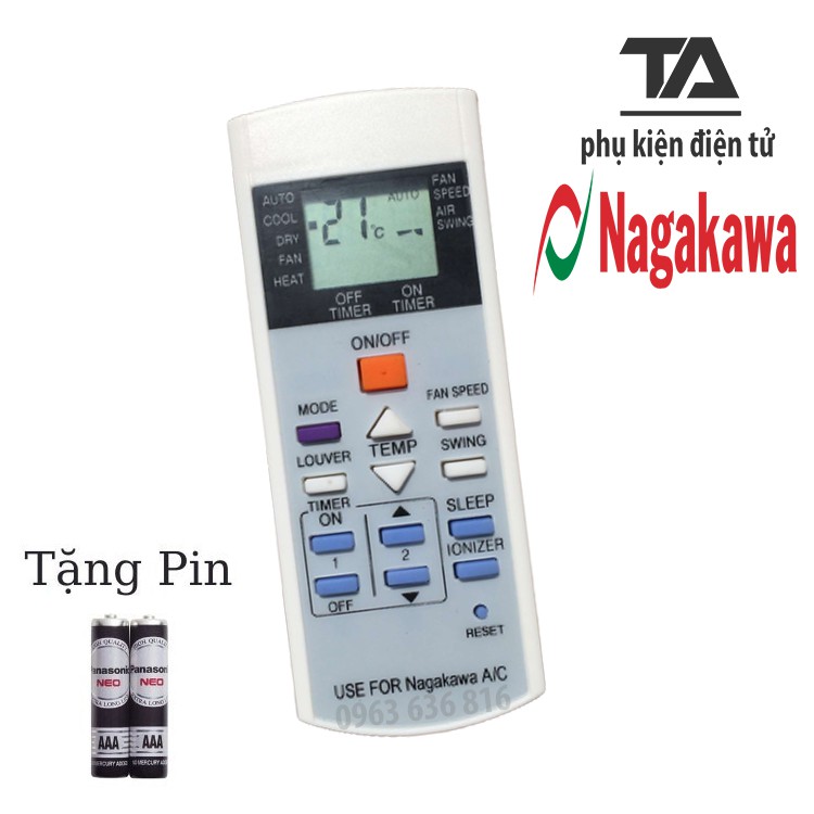 [FREESHIP 50K] ✔ Remote máy lạnh Nakagawa - điều khiển điều hòa Nakagawa