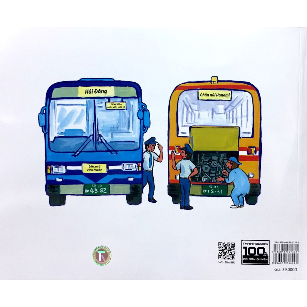 Sách Ehon - Thực Phẩm Tâm Hồn Cho Bé - Xe Bus Píng Poong Đi Biển