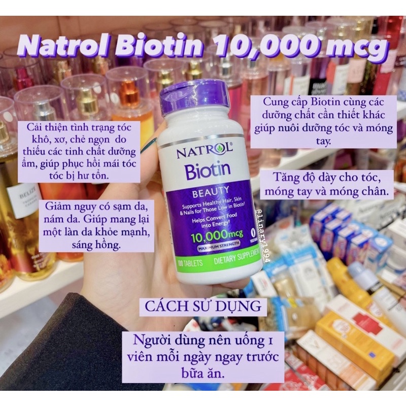 [LINARY1994] Viên Uống Natrol Biotin 10000 mcg - 100v