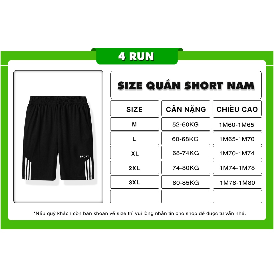 Quần Short nam 4RUN mã "TT36" Quần đùi nam dáng thể thao tập gym chất vải thoáng mát