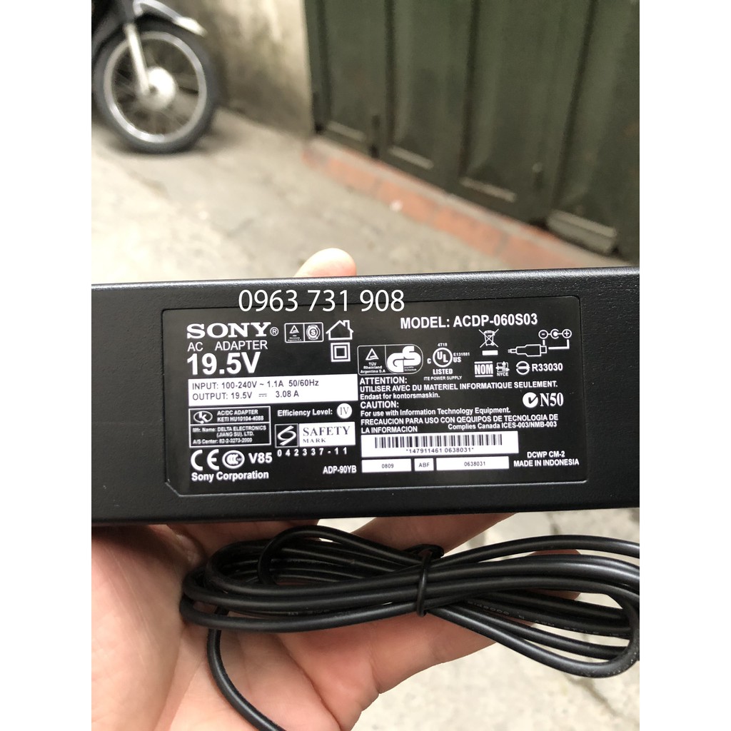 Adapter TV sony 19.5v 3.08a model ACDP-060S03 chính hãng