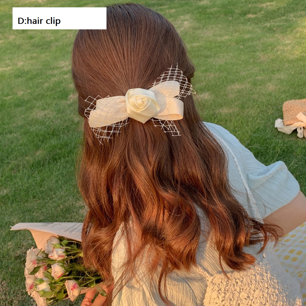 Kẹp Tóc Hình Hoa Hồng Màu Sắc Ngọt Ngào Phong Cách Hàn Quốc