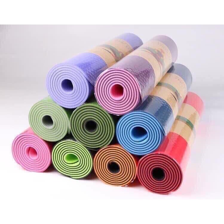 Thảm TPE 2 Lớp - 8mm , Tập Gym , Yoga , Bề Mặt Chống Trơn , Không Mùi