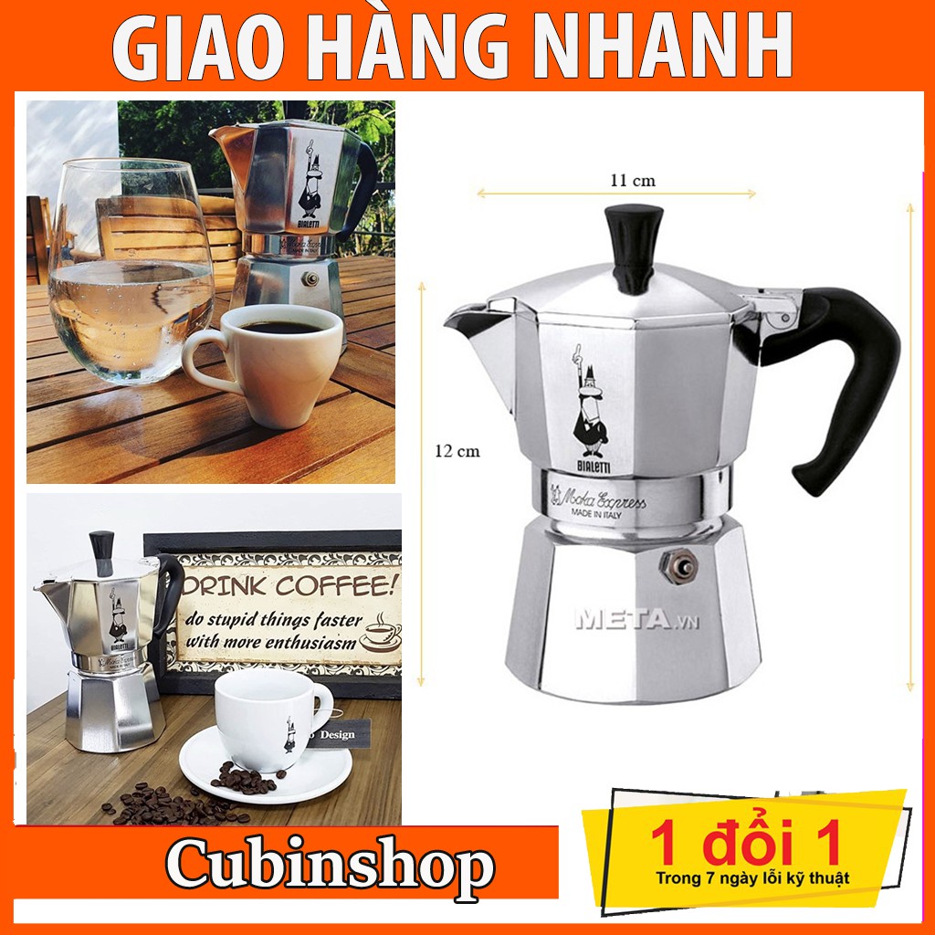 Bình Pha Cà Phê Kiểu Ý Moka Espresso Tại Nhà -Chất Liệu Nhôm Cao Cấp