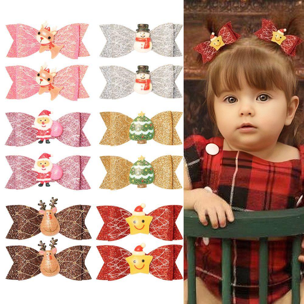 Phụ Kiện Kẹp Tóc Hình Nơ Đính Kim Sa Lấp Lánh DIY