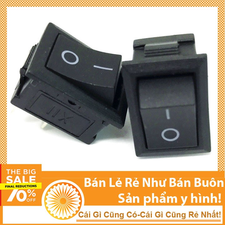 Công tắc bập bênh KCD-101-6A-250AC Đen