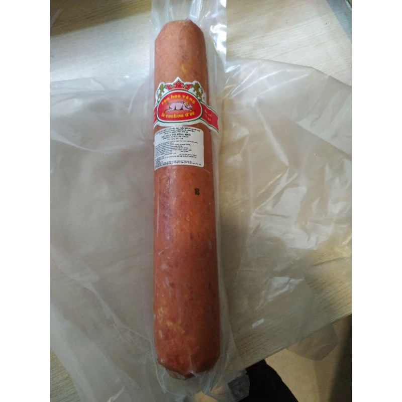 XÚC XÍCH TỎI XÔNG KHÓI - Smoked garlic sausage - CON HEO VÀNG - 1 kg/ cây - ( NOWSHIP - GRABEXPRESS )