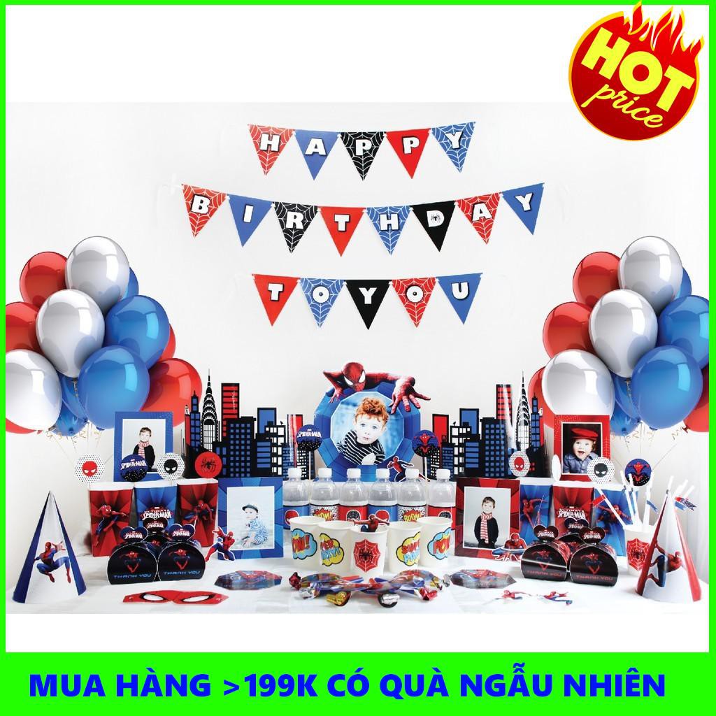 Set trang trí sinh nhật 16 món theo chủ đề- Người nhện | TẠI HÀ NỘI