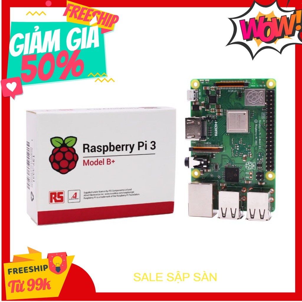 Raspberry Pi 3B+ máy tính nhúng make in UK Bảo hành chính hãng 1 năm