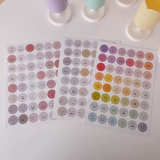Sticker nhãn dán tròn hình mặt cười - Trang trí sổ bullet journal