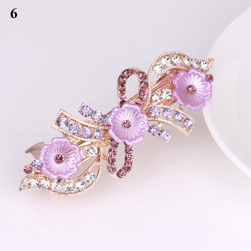 Kẹp tóc hình hoa đính ngọc trai nhân tạo thời trang thanh lịch cho nữ
