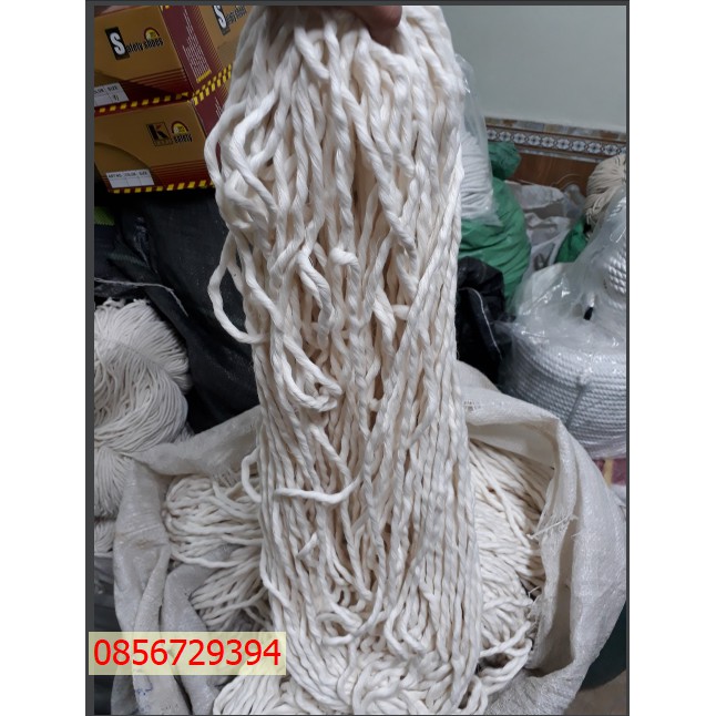 Dây thừng macrame 1 xoắn cotton màu kem sữa