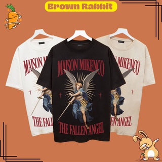 Áo thun tay lỡ MIKENCO Angel áo phong unisex nam nữ from rộng chuẩn chất liệu cotton BrownRabbit Fashion