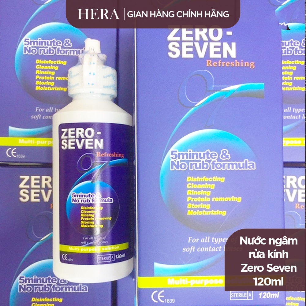 Nước ngâm kính áp tròng Zero Seven 120ml và 360ml - Hera Lens