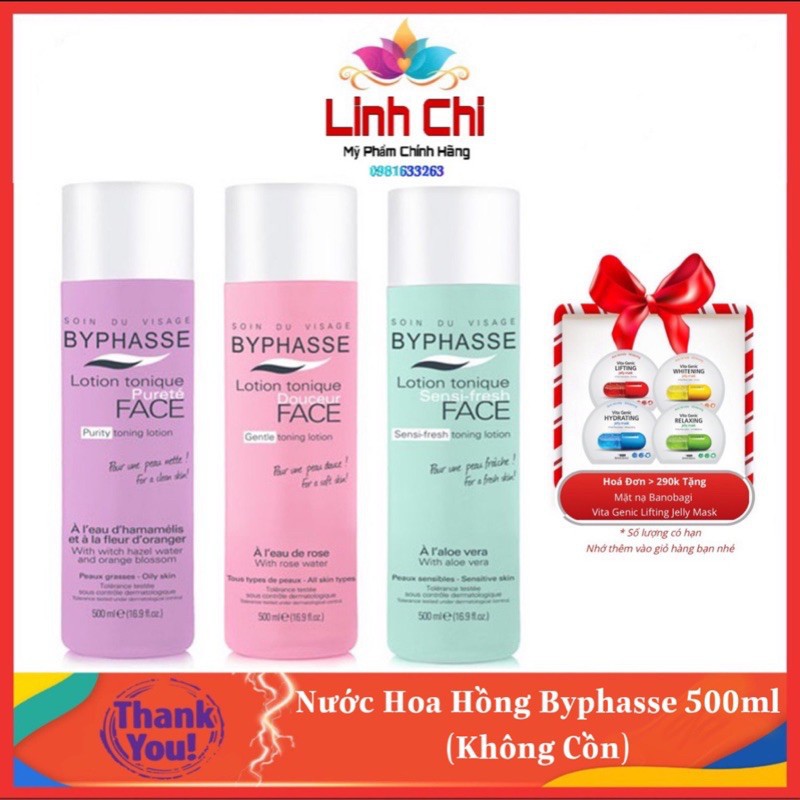 Nước Hoa Hồng Byphasse không chứa cồn 500ml