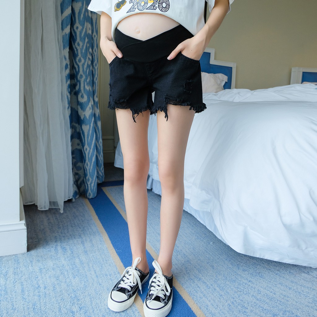 Quần bầu jeans dứoi bụng coa hình thật