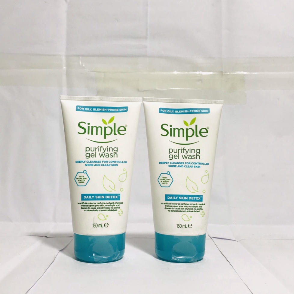 Sữa Rửa Mặt Simple Kiềm Dầu, Ngừa Mụn Cho Da Mụn 150ml Purifying Gel Wash