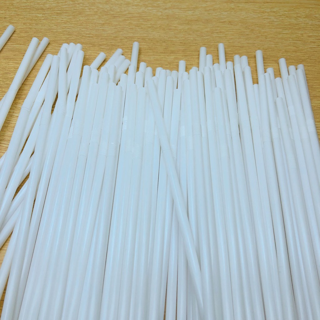 1 bịch ống hút nhựa đầu co 77 ống màu trắng | BigBuy360 - bigbuy360.vn