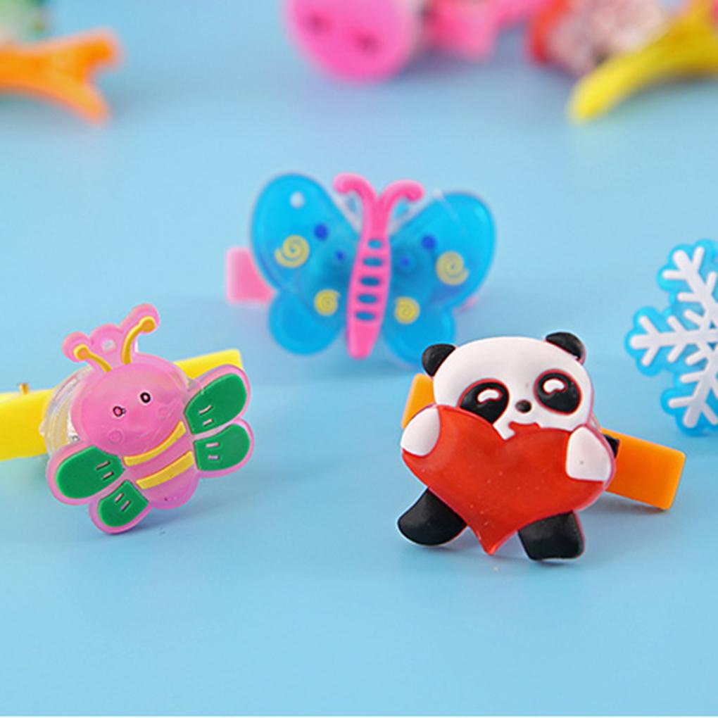 2/4/6/10Pcs Cartoon LED Glowing Hairpin Flash Hair Clip Sticks Kids Hair Decor