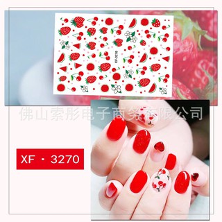 Sticker dâu tây trang trí móng tay