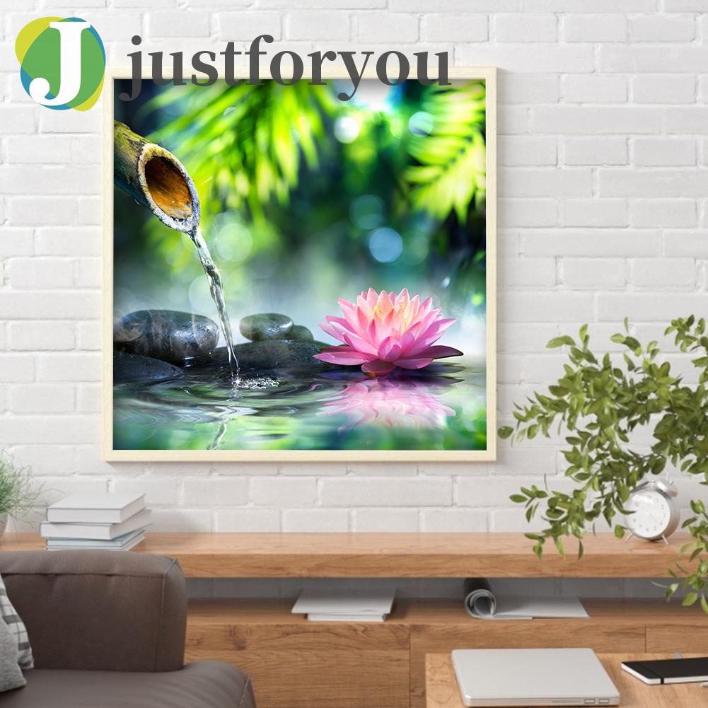 Bộ Tranh Đính Đá 5D Toàn Diện Họa Tiết Hoa Sen Độc Đáo DIY