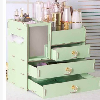 Sẵn hàng Kệ mỹ phẩm 4 tầng bằng gỗ có gương