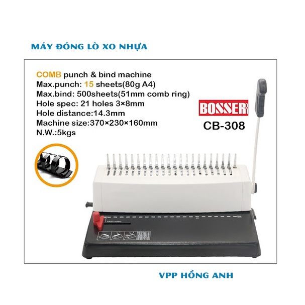 Máy đóng gáy lò xo nhựa Bosser CB-308