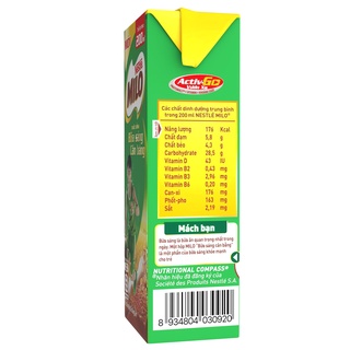 Sữa lúa mạch Nestle Milo Vỉ / Lẻ hộp 180ml