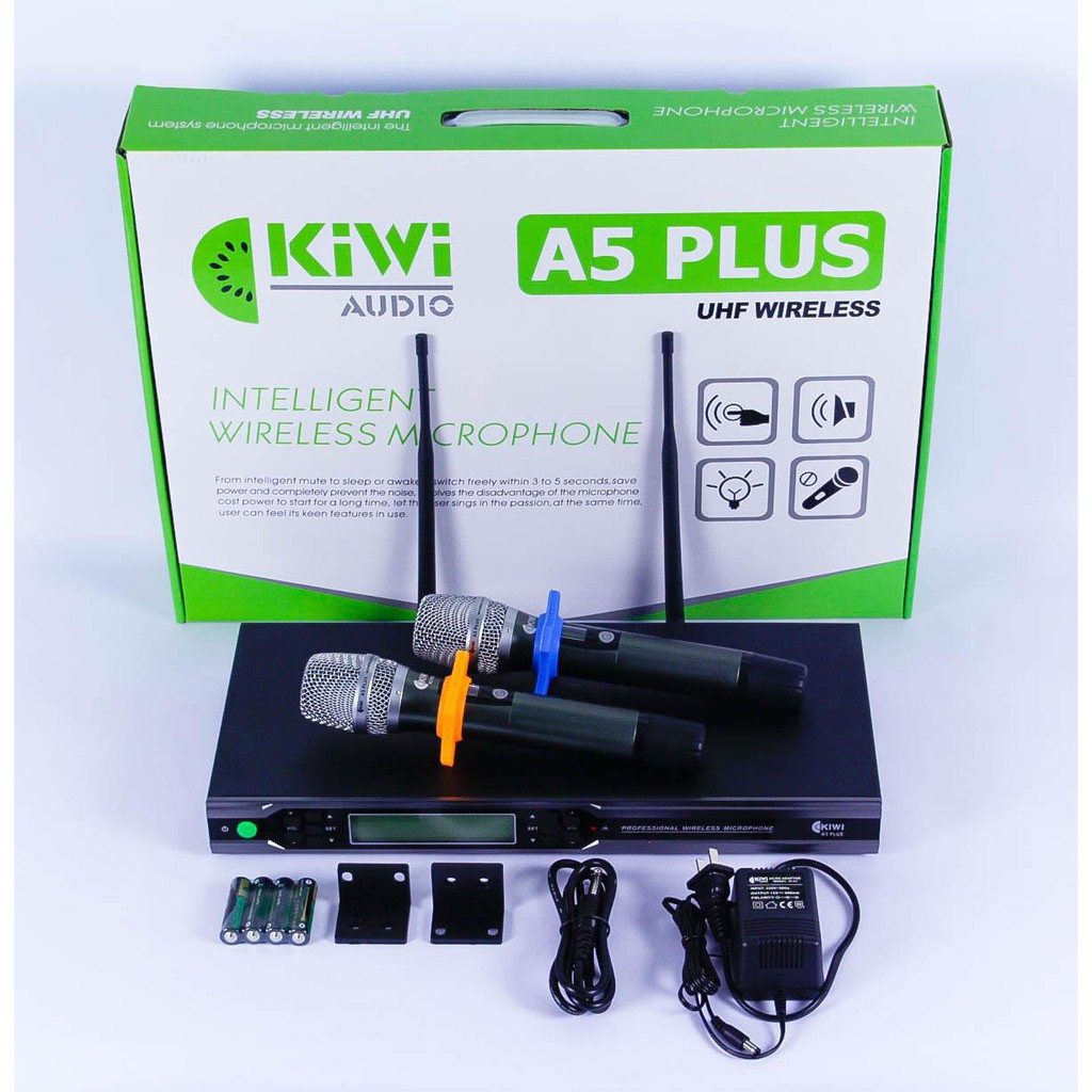 Micro không dây chuyên nghiệp Karaoke Kiwi A5 Plus - BẢO HÀNH 12 THÁNG 1 ĐỔI 1