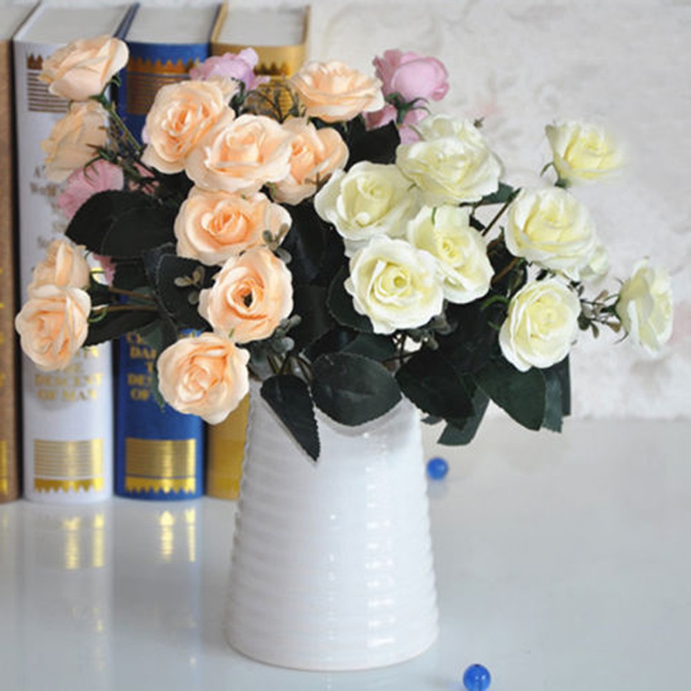 Bó 12 bông hồng giả trang trí như thật độc đáo