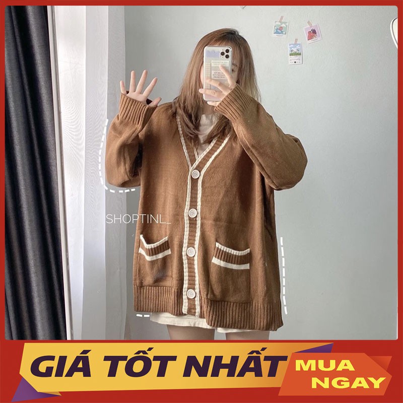 Áo Khoác Cardigan Nữ Kết Hợp Viền Trắng Cực Xinh M1082