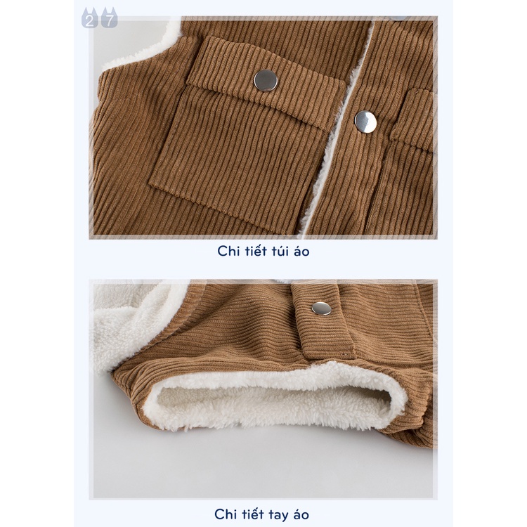 Áo gi lê lông cừu cho bé EROKIDS áo khoác gile thu đông bé trai 2022