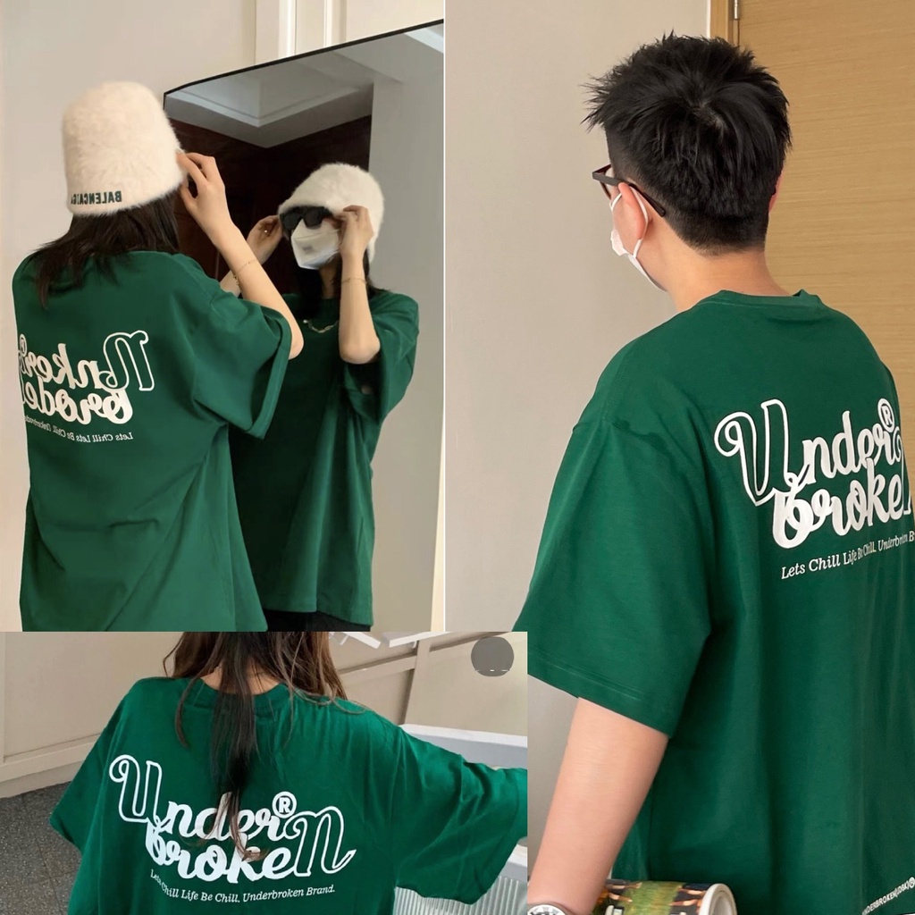 Áo Thun Xanh Green HAZEE phom Tay Lỡ màu trend Xanh Lá 100% Cotton