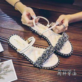 Dép quai hậu gắn đá xinh (size 35-40)