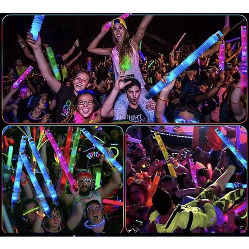 Đồ chơi ống nhựa, Ống Pop kéo dài phát sáng, tạo hình cảm biến xả street