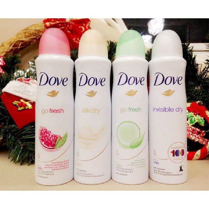 Xịt khử mùi Dove Invisible Dry Tested On 100 Colours 48H 150ml