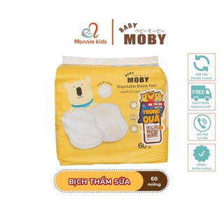 Miếng lót thấm sữa cho mẹ moby baby 60 miếng - monnie kids